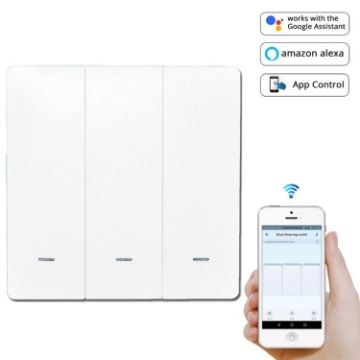 Intelligent 3-Button Smart Wall Switch (White) - 1