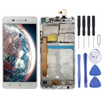 Lenovo S60 OEM LCD Screen Digitizer Assembly with Frame - White - 1