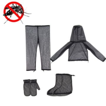 Anti-Mosquito Suit Mesh Summer Camping Fishing Outfit (S/M) 4-Piece - 1