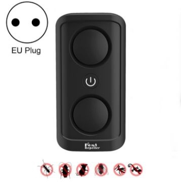 BG302 EU Plug 220V Black Dual-Speaker Ultrasonic Mosquito Repellent - 1