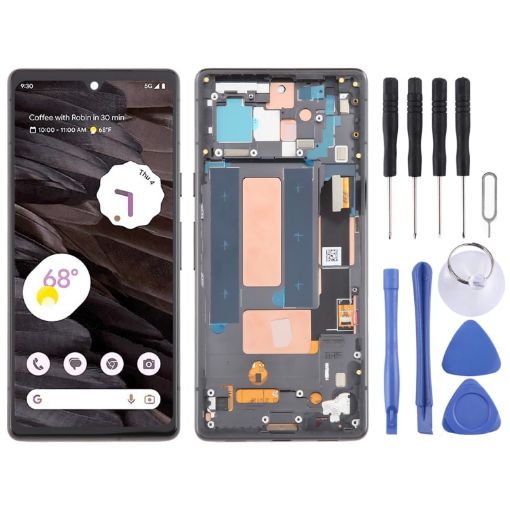 Pixel 7A G82U8 OLED Screen Assembly with Frame (Black) - 1