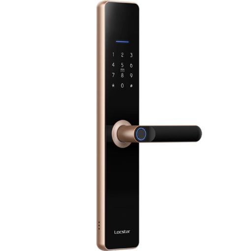 Rose Gold Wifi Fingerprint Door Lock with App Remote Unlocking - 1