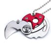 Red Mini Folding Blade Knife Keychain Multitool for Survival - 1