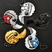 Red Mini Folding Blade Knife Keychain Multitool for Survival - 7