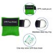 Green CPR Emergency Face Shield Mask Key Ring Breathing Mask - 3