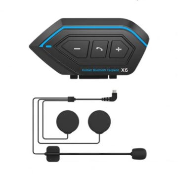 X6 Bluetooth Helmet Headset Waterproof Moto Handsfree Stereo - 1
