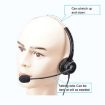 VT200 Single Ear Operator Headset with Mic, 3.5mm Double Plug PC Head - 5