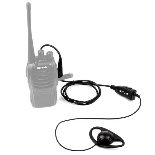 RETEVIS K-316 2 Pin D Shape Ear Hook Mic for H-777/RT-5R/RT1/RT2 - 1