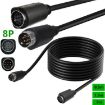 Mini DIN 8 Pin 90 S-Video TV Audio Cable 1.8m (Black) - 4