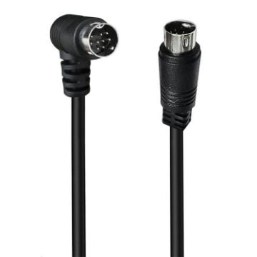 Curved Mini DIN 9 Pin TV Audio Adapter Cable, 3m (Black) - 1