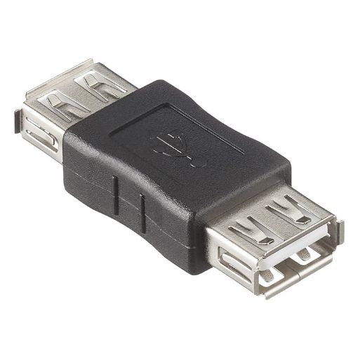 USB Double Female Straight-through Head, 3pcs Interface Adapter - 1