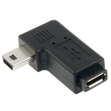 Micro USB to Mini USB 90 Degree Adapter (Black) - 1