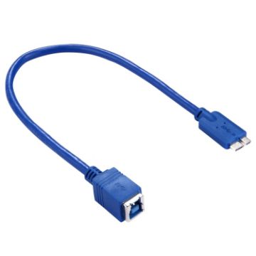 USB 3.0 B Female to Micro B Male Adapter Cable, 30cm (Blue) - 1