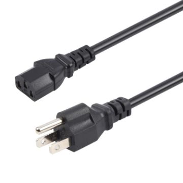 3m Black US Plug PC Power Cord with 3 Pin Cable - 1