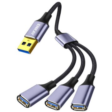 ENKAY ENK-CB172 USB 2.0 OTG Splitter Y Cable, 0.5m Extension Cord - 1