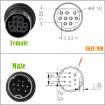 Mini DIN 9 Pin Audio Adapter, Double Curved 0.5m Cable (Black) - 5