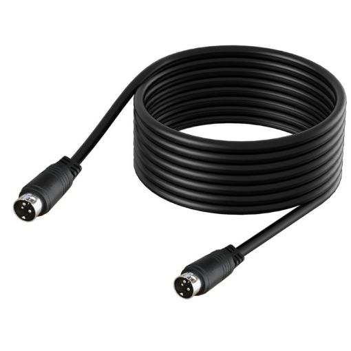 DIN Male to Male 3 Pin Audio Cable, 0.5m (Black) - 1