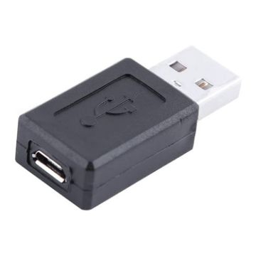 USB 2.0 AM to Micro USB Female Adapter - Black - 1
