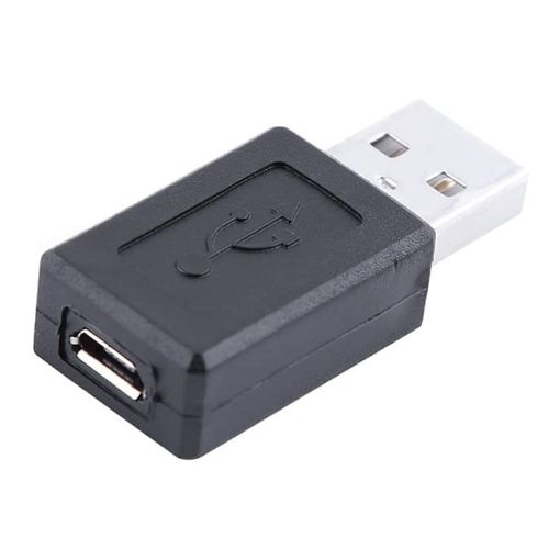 USB 2.0 AM to Micro USB Female Adapter - Black - 1