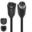 90 Degree Mini DIN 8 Pin TV Audio Adapter, 0.5m S-Video Cable (Black) - 1