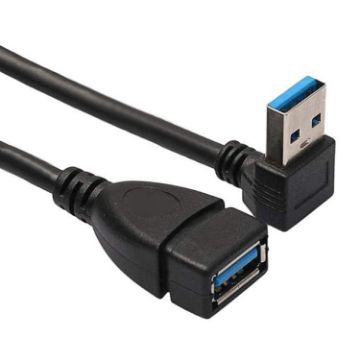 USB 3.0 Down Angle 90 Extension Cable Male-Female 15cm Adapter - 1