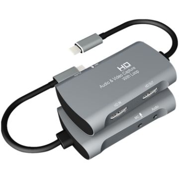 Z30A HDMI Female + Mic to HDMI Female Capture Box with Audio & USB-C - 1