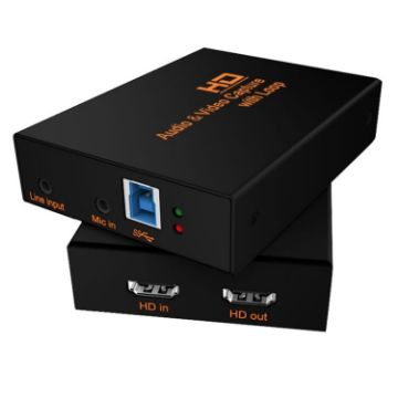 Z28 HDMI Female + Mic + Line In USB 3.0 Capture Box (Black) - 1