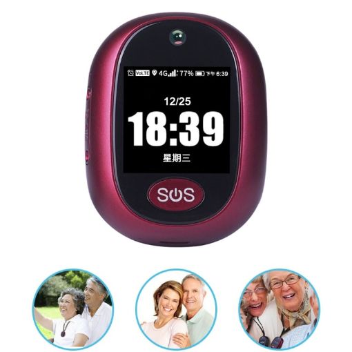 REACHFAR RF-V45-A Mini GPS Tracker Pendant, SOS/Camera/4G LTE, Wine Red - 1