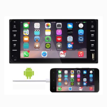 16" Multi-touch Car GPS, TF/USB/AUX/MP5, Android/iPhone Links - 1