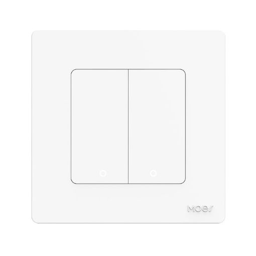 Tuya ZigBee Smart Wall Switch EU Plug, 2 Ways, Voice Control, White - 1