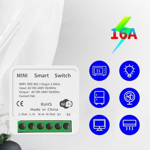 003 Smart Switch, Dual-Mode WiFi+Bluetooth, App & Voice Control, 16A - 1