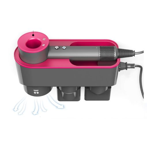Dyson Hair Dryer Wall Bracket & Storage Rack Holder - Purple Red - 1