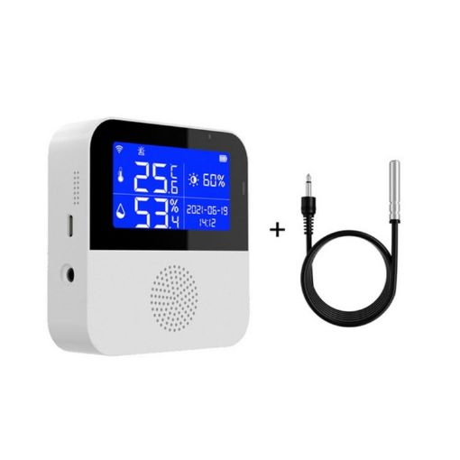 Tuya WIFI Temp & Humidity Sensor with 2.9" LCD, Sensing Line - 1