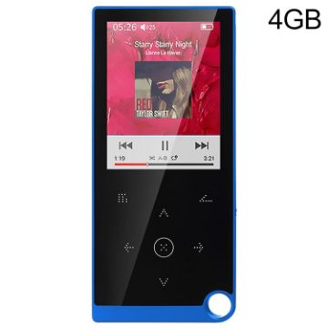 E05 2.4" Touch MP4/MP3 Player, 4GB, E-Book & Alarm, No Bluetooth, Blue - 1