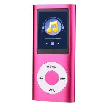 Rose Red 1.8" TFT Screen Metal MP4 Player with Earphone Cable - 1