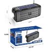 Red Solar Bluetooth Speaker with LED Light and FM Radio BDL-187 - 3