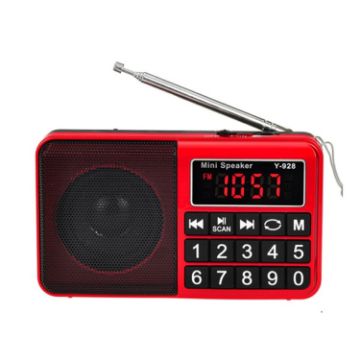 Y-928 Red FM Radio LED Display MP3 TF Card U Disk Support - 1