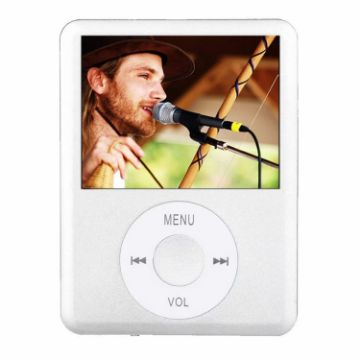 Silver 1.8" TFT Screen MP4 Player with TF Slot, FM, Recorder & More - 1