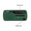 DE13 Green Hand-Cranked Solar Charging Emergency Outdoor Radio - 4