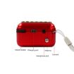 Rechargeable Red FM Radio Speaker with USB/TF/Music MP3 Player - 3