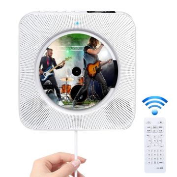 Portable Bluetooth Speaker & CD Player w/ Remote (White) - 1