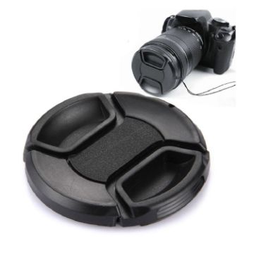 62mm Black Center Pinch Camera Lens Cap - 1