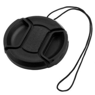 77mm Black Center Pinch Lens Cap for Canon Camera - 1