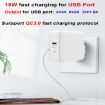 65W USB-C & QC3.0 Laptop Charger + 1.8m Cable, UK/US Plug (Black) - 7