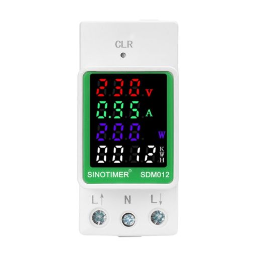 SINOTIMER DIN Rail Tester: SDM012-RS485 Voltage & Power Display - 1