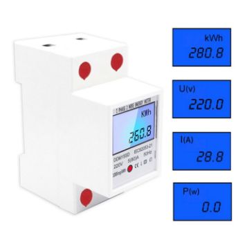 DDM15SD 5 (20) A Single-phase Multi-function Rail Meter LCD Display - 1