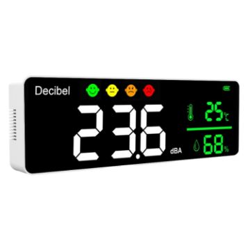 DM1306D Wall-Mount Decibel Meter with Temperature & Humidity Detection - 1