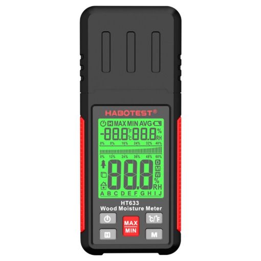 HABOTEST HT633 Digital Wood Moisture Detector - Portable & Multifunctional - 1