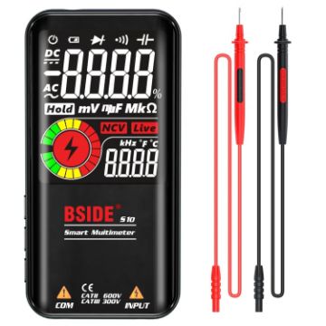BSIDE Digital Multimeter 9999 Counts LCD Display, S10 Battery Black - 1
