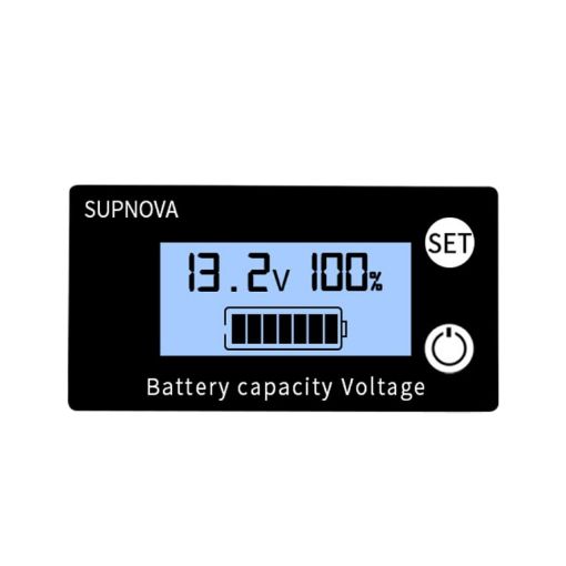SUPNOVA DC 8-100V Battery Capacity Indicator Voltmeter Blue - 1